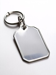 Fototapeta premium A personalized pet tag rests on a pristine white surface, highlighting its vital role in pet identification and ownership.
