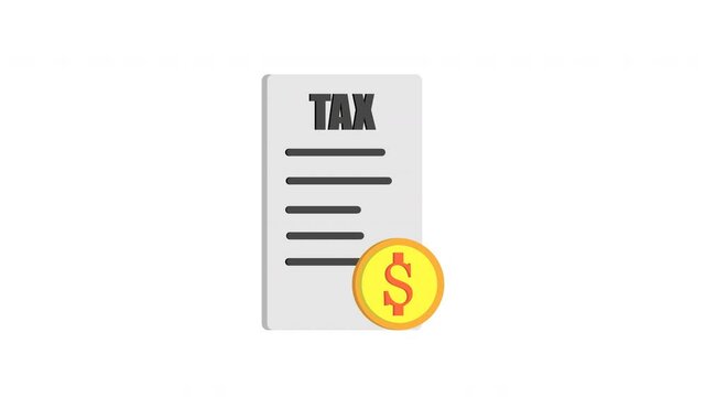 Tax form with bounch dollar symbol and blank lines suitable for finance blogs, accounting websites, tax preparation services, business presentations, financial reports. 4k animation and alpha channel