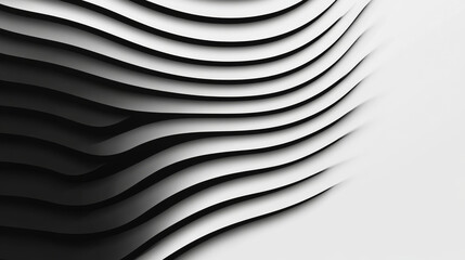 Abstract black and white wavy lines.