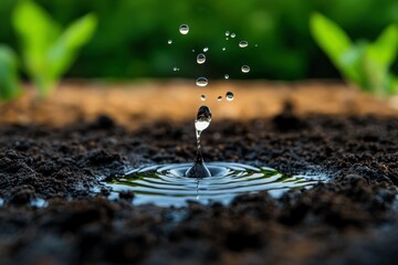 Hyper-realistic image of a tear hitting the ground, with the splash and ripples perfectly captured, symbolizing the moment of emotional release