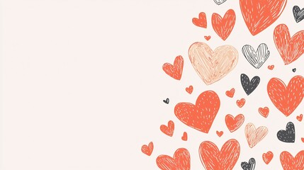 A romantic poster template adorned with heart motifs and generous space for custom messages, ideal for heartfelt creations and gifts.