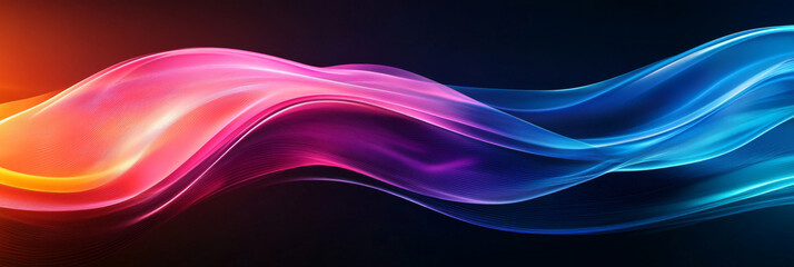 Fototapeta premium Abstract glowing waves in vibrant colors.