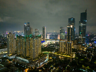 beautiful jakarta indonesia aerial view drone