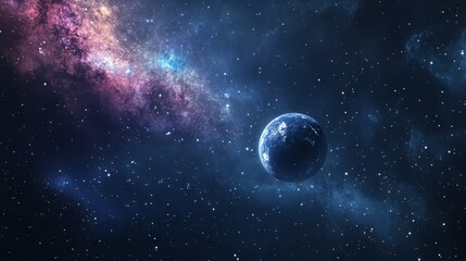 Вeautiful nebula galaxy view night landscape	