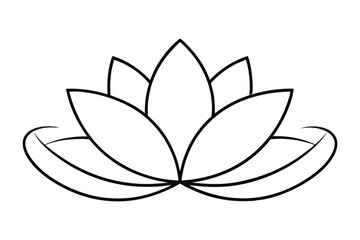 Elegant Lotus Line Art Vector