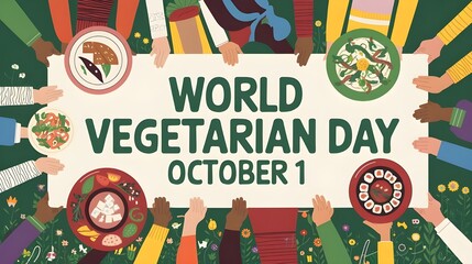 Festive World Vegetarian Day October 1st design 