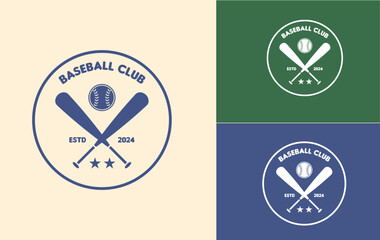 Baseball with color classic logo illustration vector