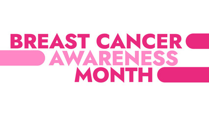 Breast Cancer Awareness Month colorful text typography on white or black background banner illustration great for wishing and celebrating Happy Breast Cancer Awareness Month in October
