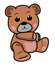 Cute Teddy Bear | Brown Teddy Bear | Teddy Bear | Sitting Teddy Bear | Wild Teddy Bears | Stuffed Toy Teddy | Bear | Zoo Animal | Original Illustration | Vector and Clipart | Cutfile and Stencil