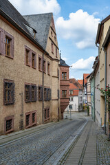 A view of the courthouse in Sangerhausen in Saxony-Anhalt. The New Sangerhausen Castle.