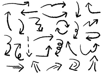 手書きの矢印セット、バリエーションセット	
