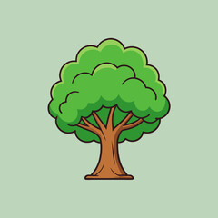 vector illustartion of oak tree