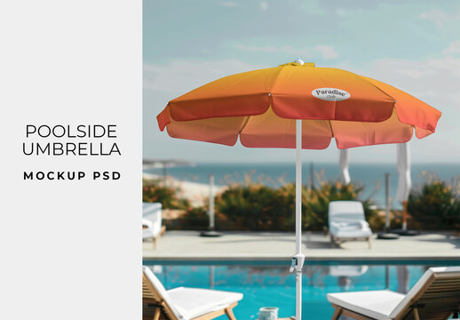 Poolside Umbrella Mockup With Generative AI