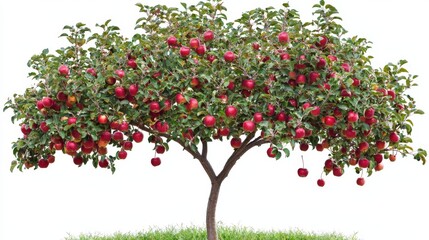Obraz premium Ripe Red Apples on a Lush Apple Tree