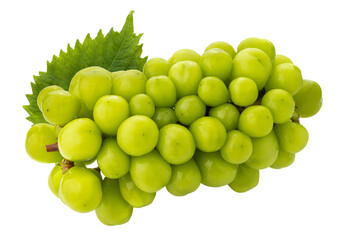 Sweet green grapes isolated on a white background