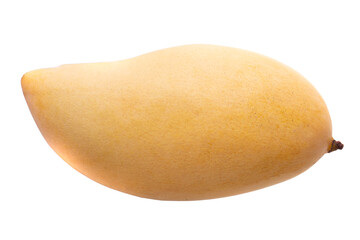 Mango cubes and slices Isolated on white background