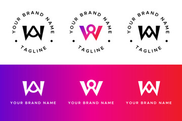 WO, OW creative letter monogram and symbol round and circle design to use for cap and clothing mockups