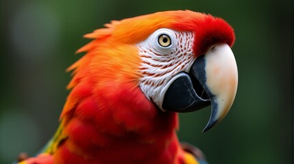Obraz premium Close Up of a Scarlet Macaw Showcasing its Vibrant Feathers
