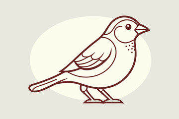 Sparrow Line Art Vector