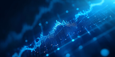 Obraz premium Dynamic Blue Digital Waves Background