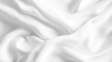 Naklejka premium Close up of smooth, white silk fabric creating elegant folds and textures
