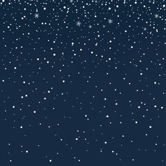 Fototapeta premium Snowfall pattern on dark background, magical winter design, festive atmosphere