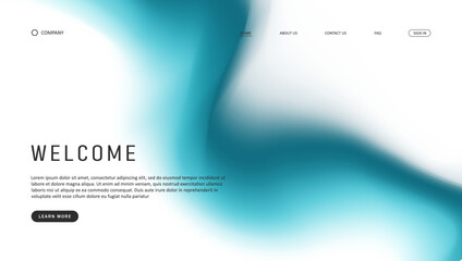Abstract wave futuristic design of landing page. retro gradient mesh website design