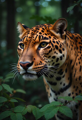 Obraz premium A close-up of the jaguar's muzzle