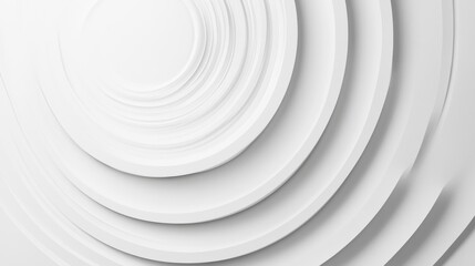 Abstract white background with smooth curved lines in circle shape.