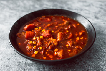 Hungarian goulash-inspired vegetable stew soup