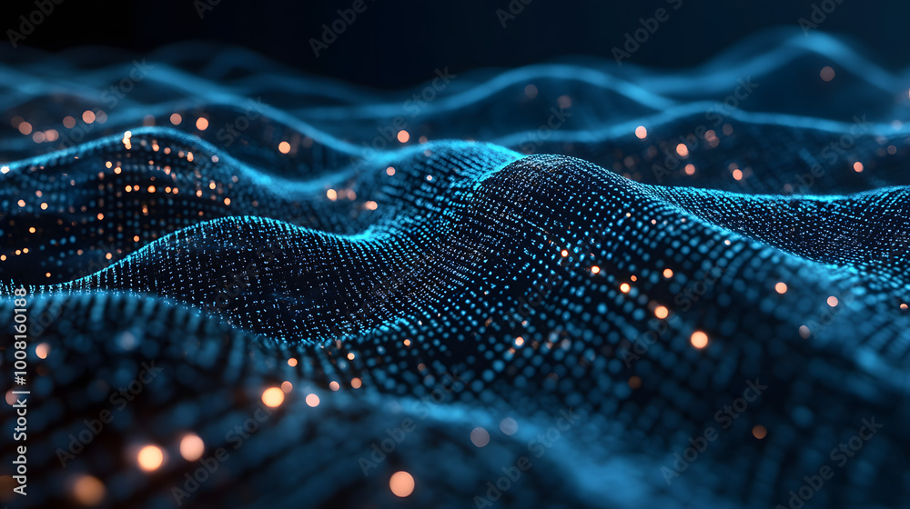 Poster artificial intelligence in a network connection. structural transmission of information. 3d renderin
