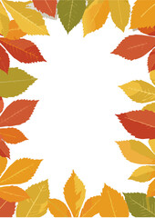 秋の紅葉の落葉フレーム