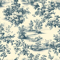 Elegant Delicate Toile Seamless Pattern Design