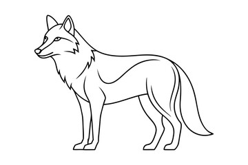 Stunning Wolf Line Art Vector