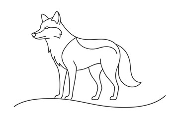 Stunning Wolf Line Art Vector
