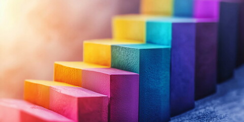 Climbing up. Increasing and going up. Cover image for business reports, white paper, statistics data. Business graphics, Colorful Abstract background with diversity and creativity. 