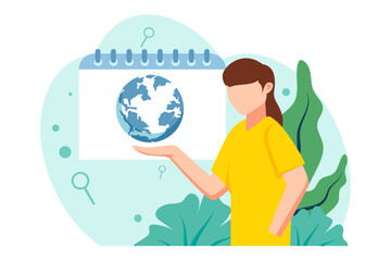 Earth Day Flat Design Illustration