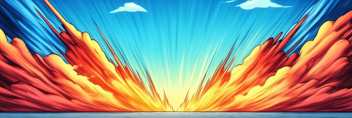 Obraz premium Dynamic comic book style background with bright colors.
