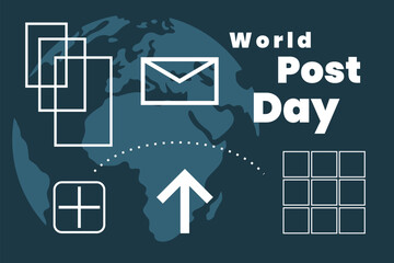 World post day poster illustration