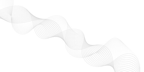 Abstract wave blend lines on transparent background. Design for banner, wallpaper, background and many more. Undulate Grey Wave Swirl, frequency sound wave, twisted curve lines with blend effect.	
