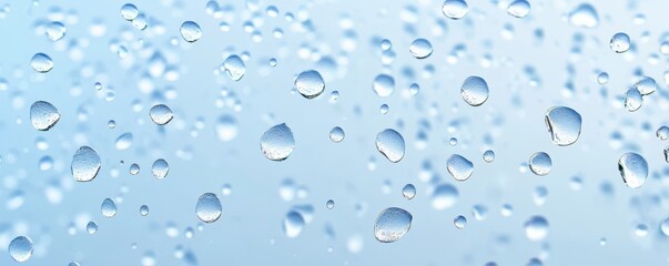Vector Realistic Water Drops Illustration for Poster,water drops on light blue surface,Blue water bubbles,Blue background with water drops,Advertisement Background,Macro photo of water drops.