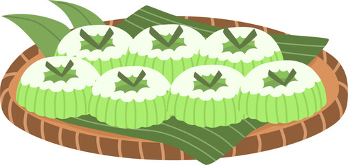 Putu ayu indonesian traditional cake vector illustration