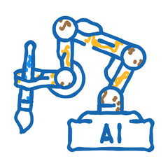 ai image generation future technology doodle icon sketch vector. ai image generation future technology sign. isolated symbol illustration