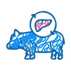 xenotransplantation future technology doodle icon sketch vector. xenotransplantation future technology sign. isolated symbol illustration