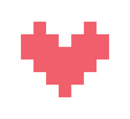 Pixel art heart icon vector