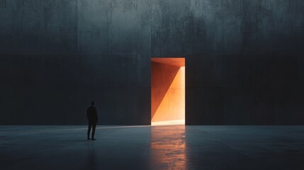 Obraz premium Cinematic minimalist representation of inner conflict and mental struggle in abstract art
