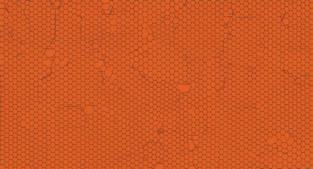 Orange hexagonal grid abstract background design