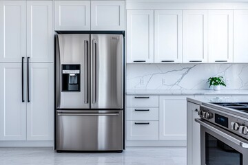 Fototapeta premium Modern Kitchen with Stainless Steel Appliances