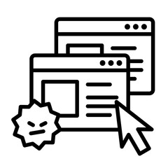 Icon of a site infected with a virus.