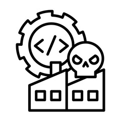 Icon representing malware infection of an OPC server.